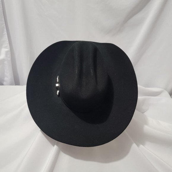 Vintage Bailey's Cowboy Western 4-H Black Hat Angora 4X Felted Hat Size 6 1/2 - Picture 5 of 10
